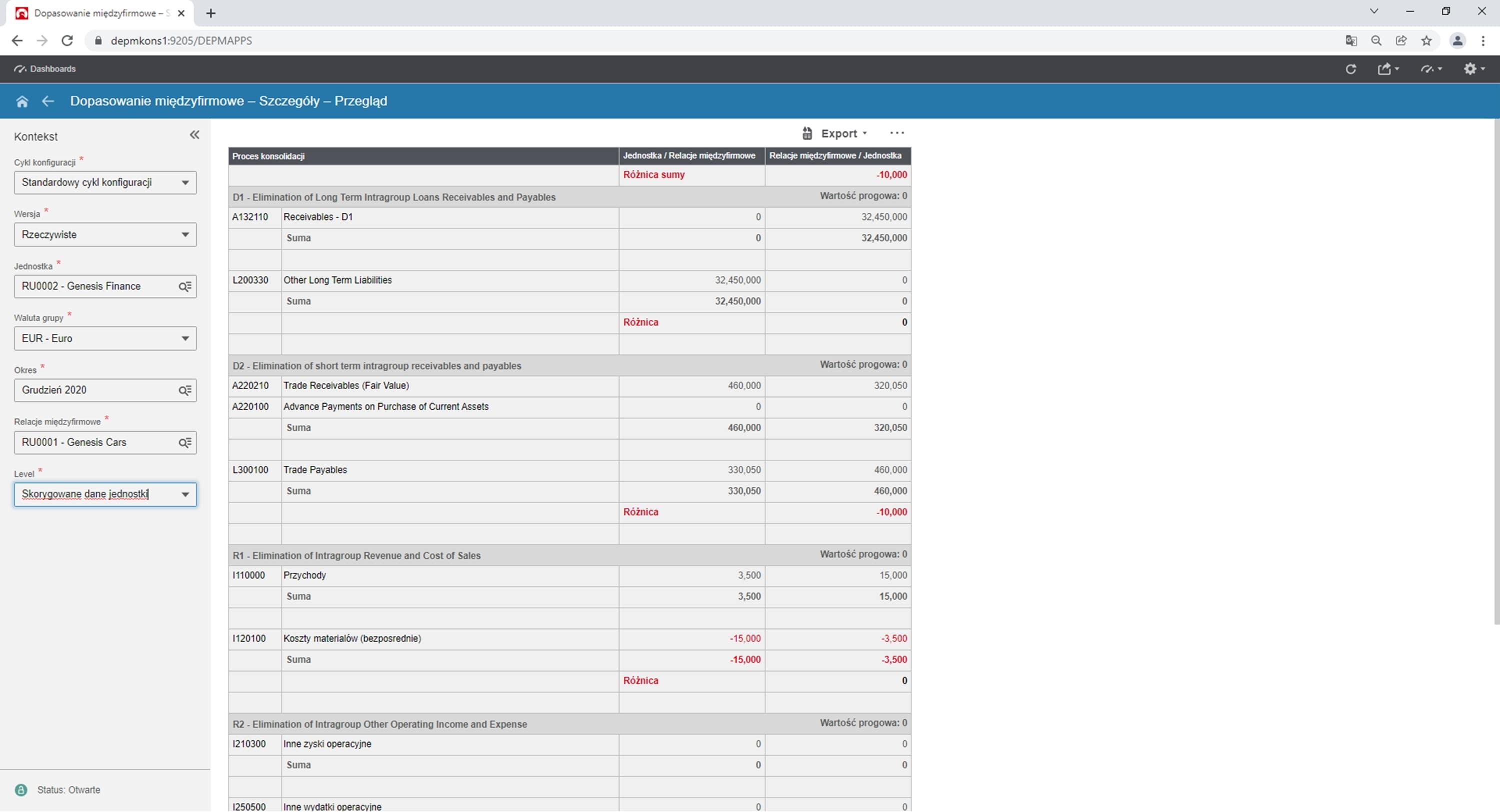 Infor EPM - konsolidacja finansowa